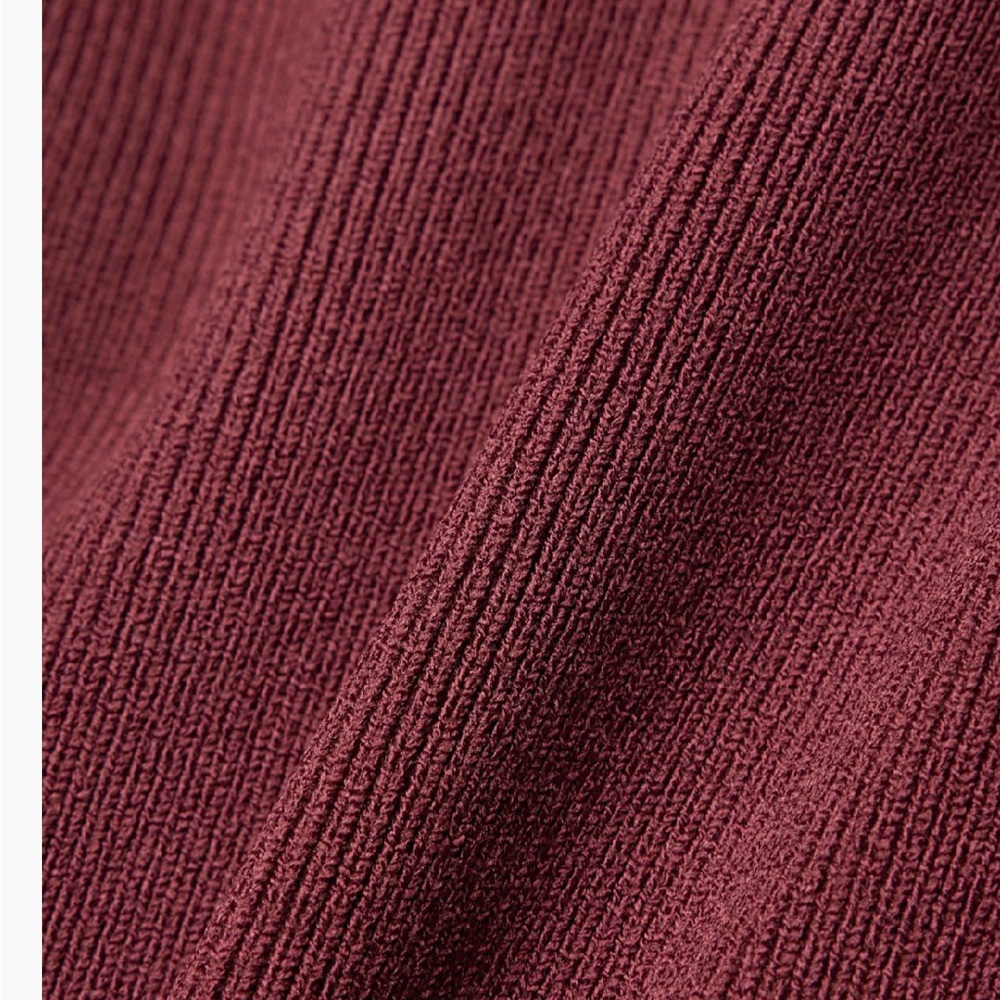 Aritzia Babaton Sculpt Knit Mockneck Sleeveless Burgundy Midi Dress XS NWT - Picture 5 of 10